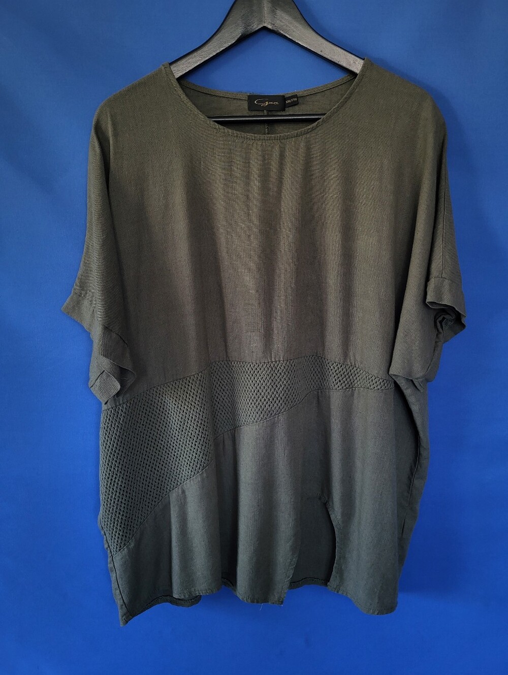 Goa Viscose and Linen XXL Army Green Top Tunic Boho